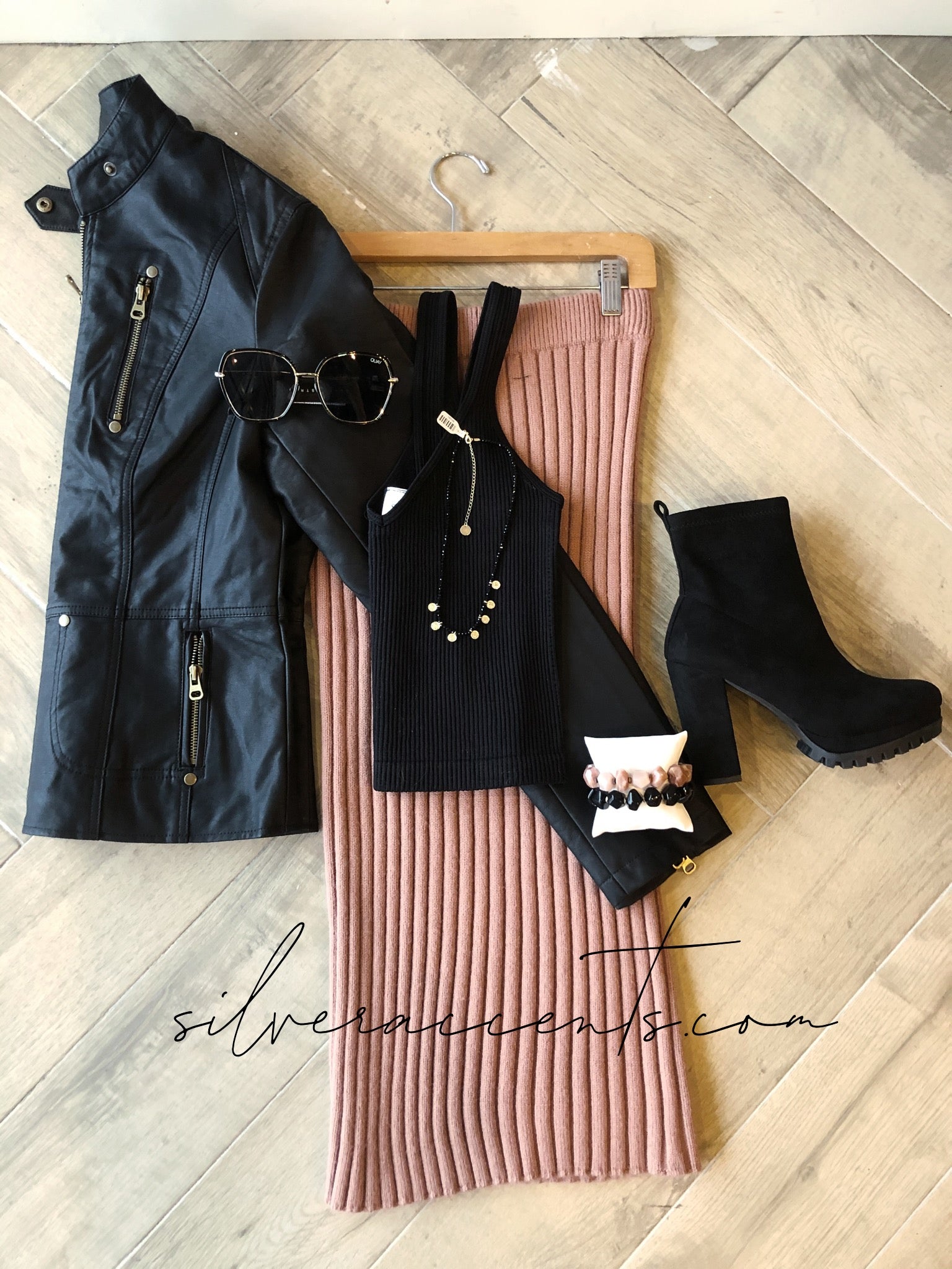 *She&Sky HORIZON RibKnit Midi Sweater Skirt