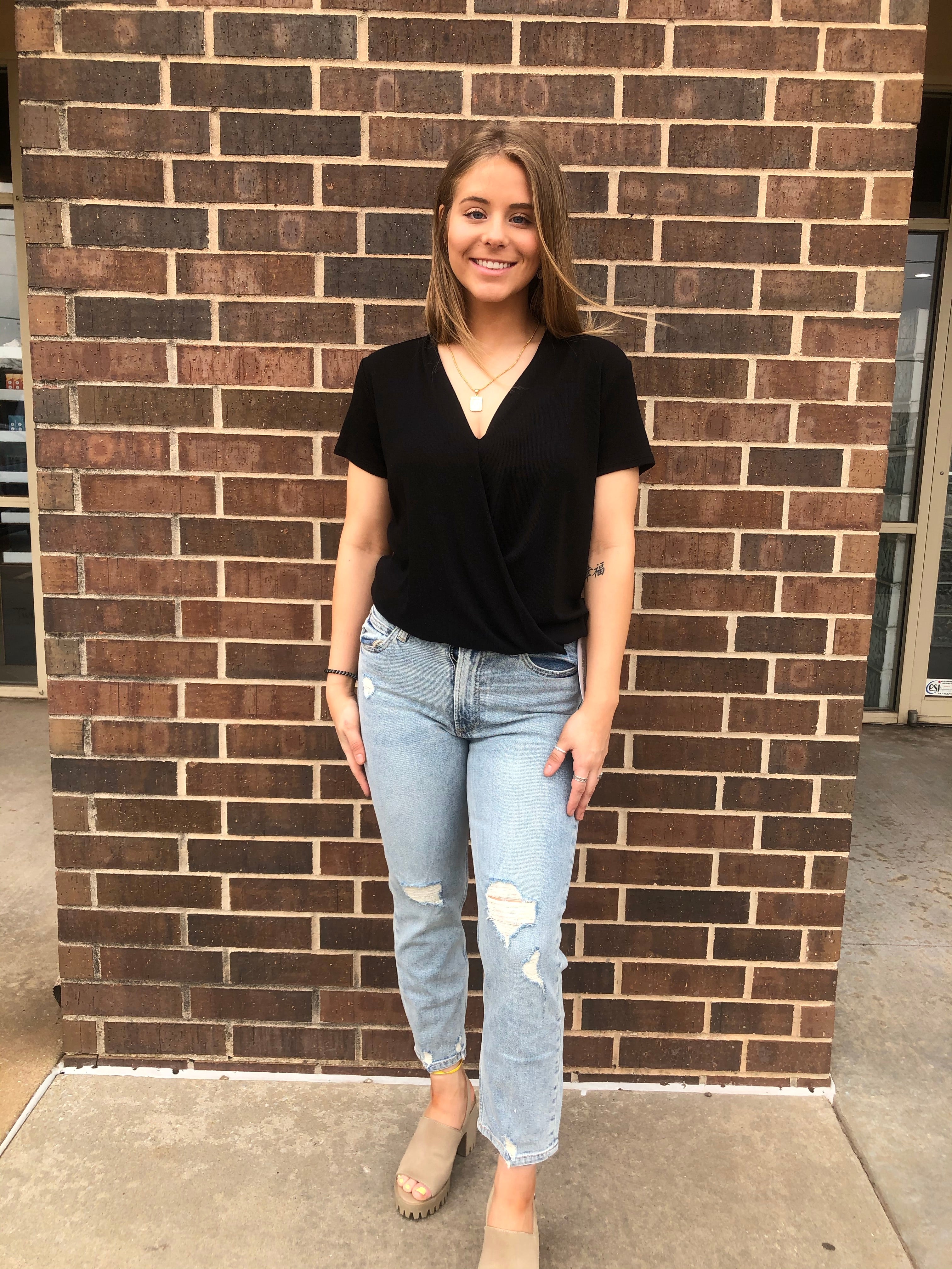 BOBI Surplce WHIRL Top Black