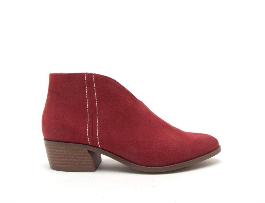 BOOMER Cutout White Stitch Bootie Shoe