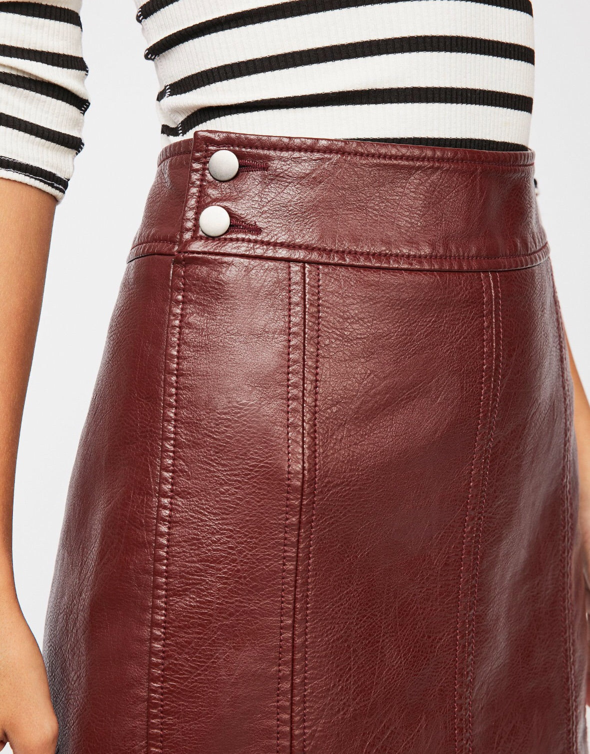 FREE PEOPLE! Vegan Leather RETRO Body Con Skirt
