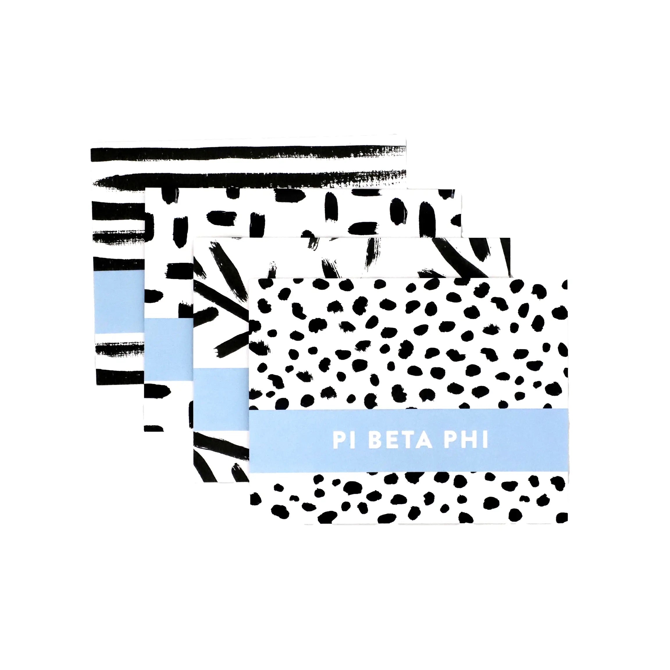 MS 8pc Sorority PATTERNED Greek Chic Notecards/Envelopes