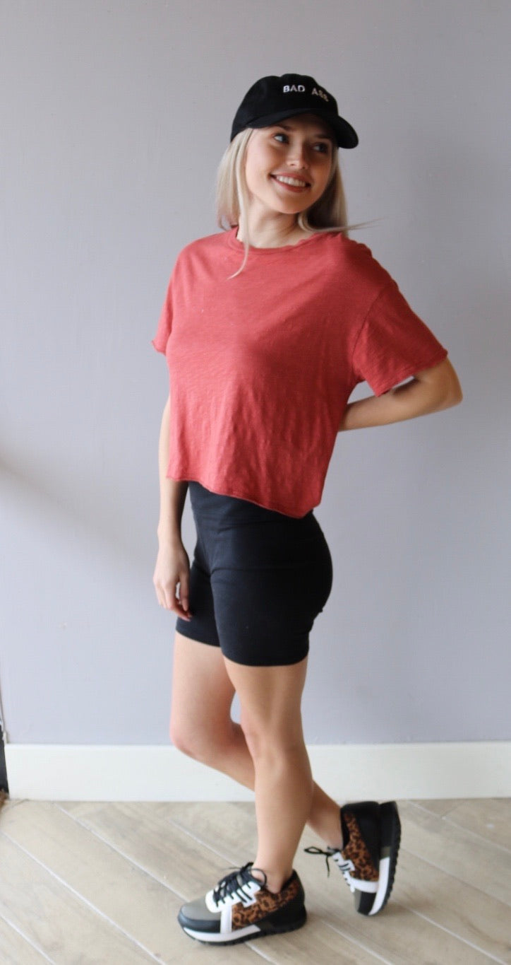 BOBI WaistCrop MARVEL SlubJersey Tee Top