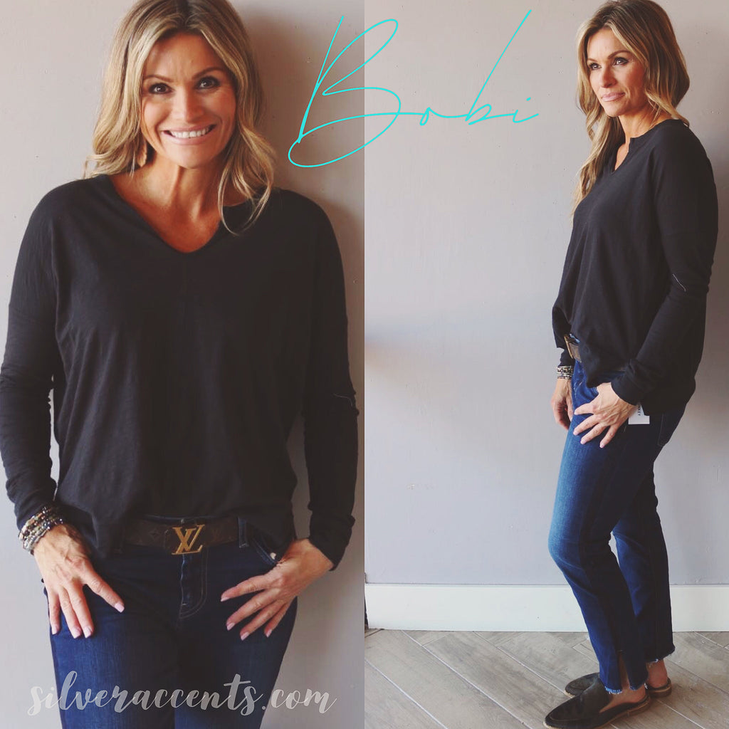 BOBI SplitNeck CADENCE SlubJersey Top