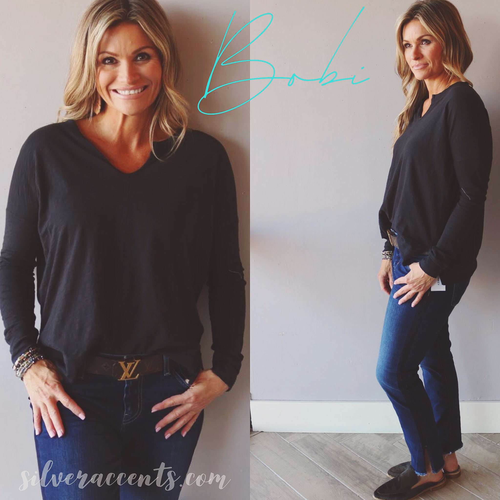 BOBI SplitNeck CADENCE SlubJersey Top