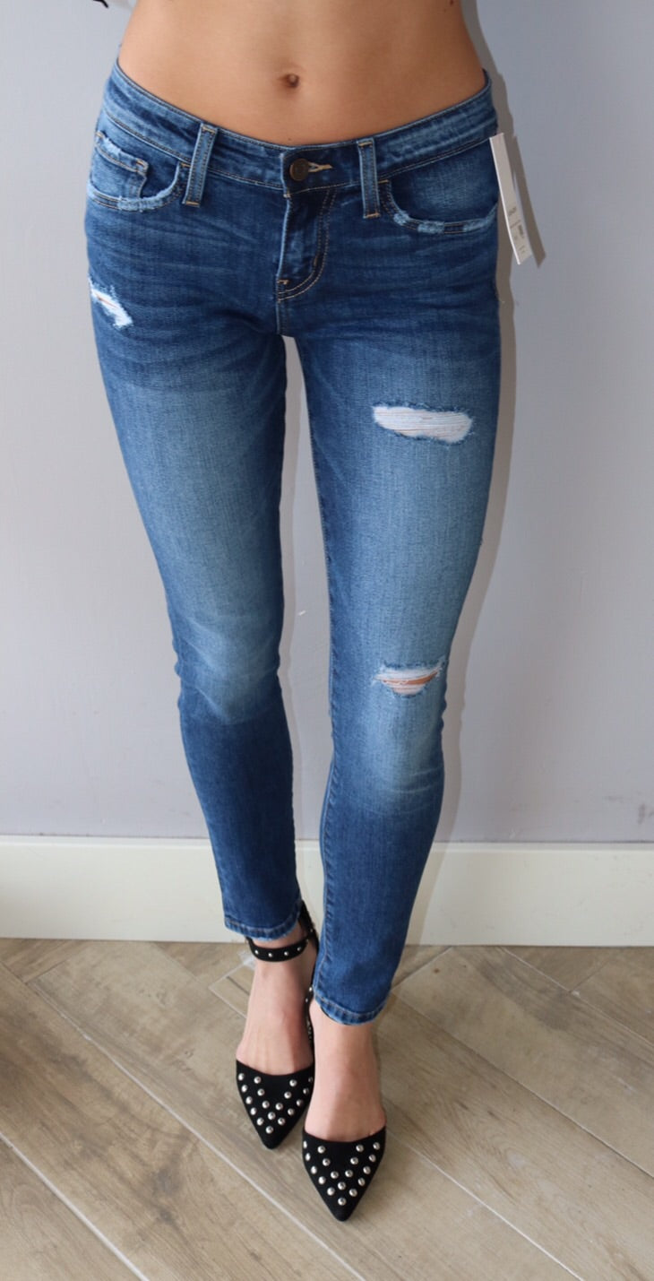 FLYING MONKEY MidRise ALTERNATE BLUE Distressed Skinny Jean