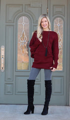 MAREE CableKnit DolmanSleeve Sweater Tunic Top Dress