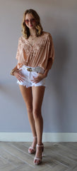 FREE PEOPLE Embroidered SUMMER LOVER Wrap Bodysuit