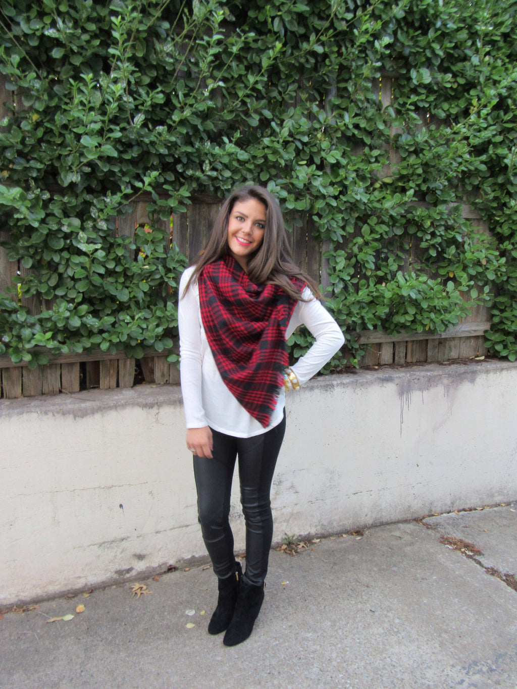 KATE Plaid Blanket Fringe Scarf