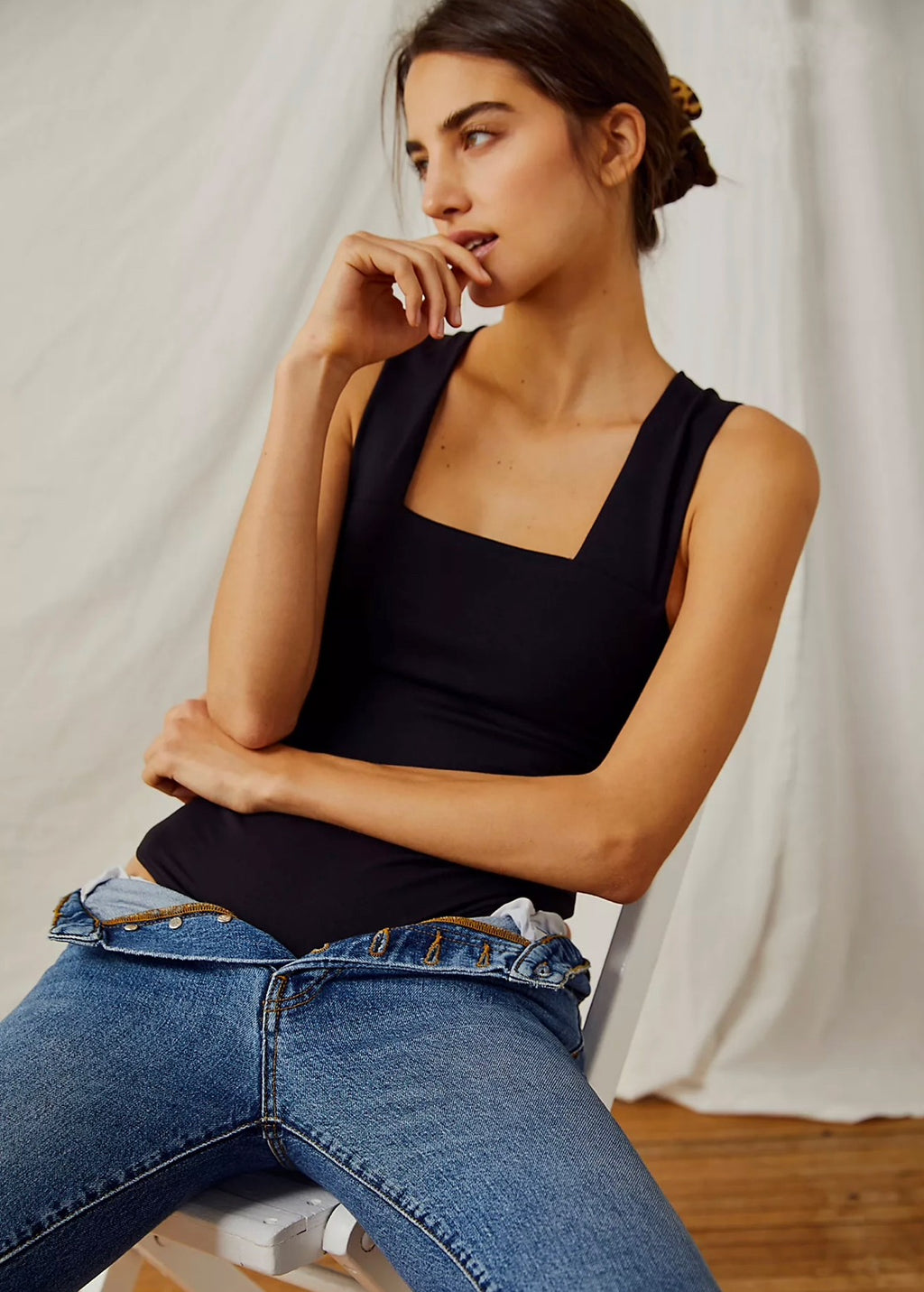 FREE PEOPLE SquareNeck SHE’S SO SLEEK DUO Bodysuit