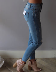 COSMOPOLITAN MidRise Destructed Ankle Skinny Jean