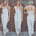 LITTLE LIES Button Down SELECT TieWaist Linen Jumpsuit