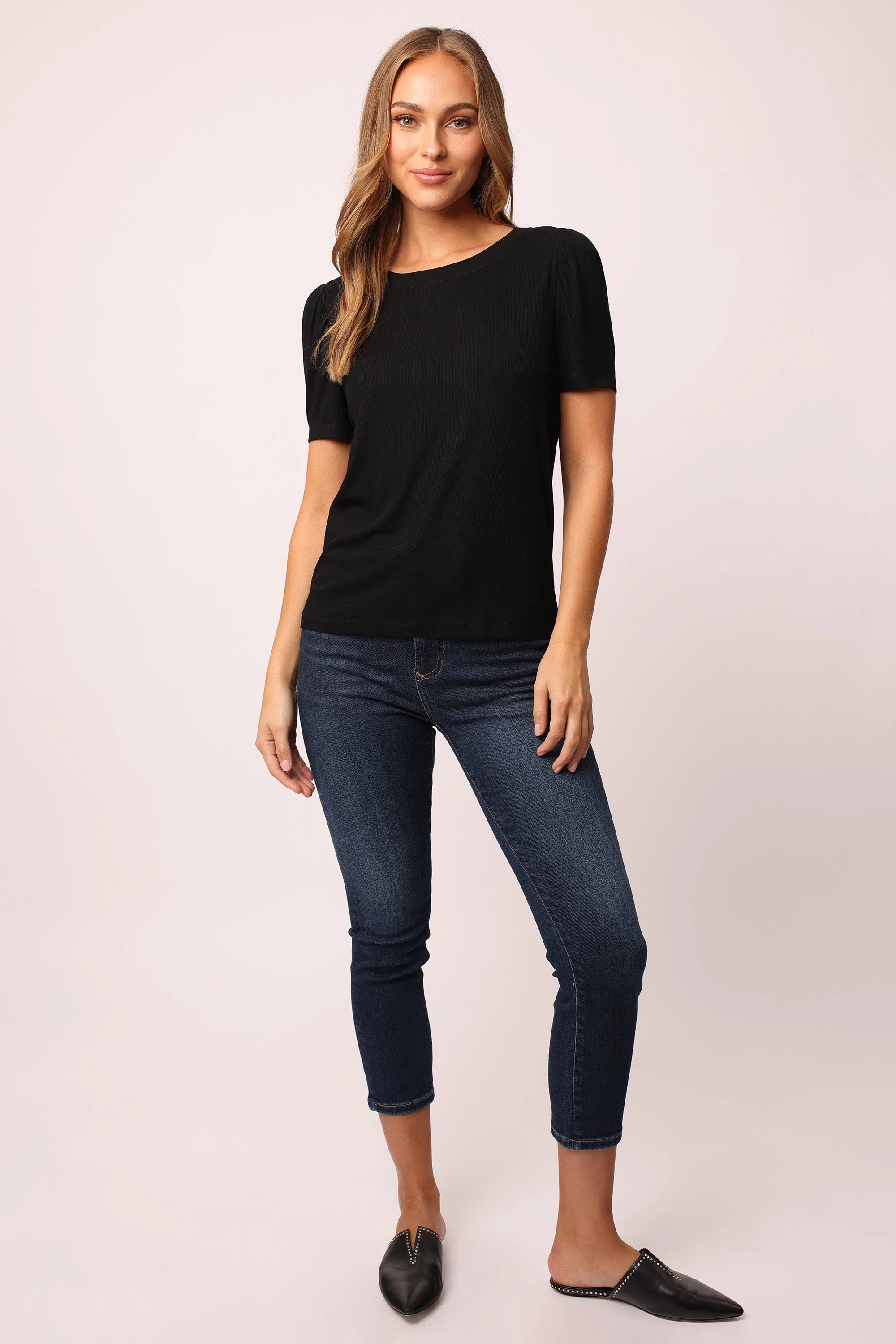 ANOTHER LOVE Shirred SIENA Short~Sleeve Top