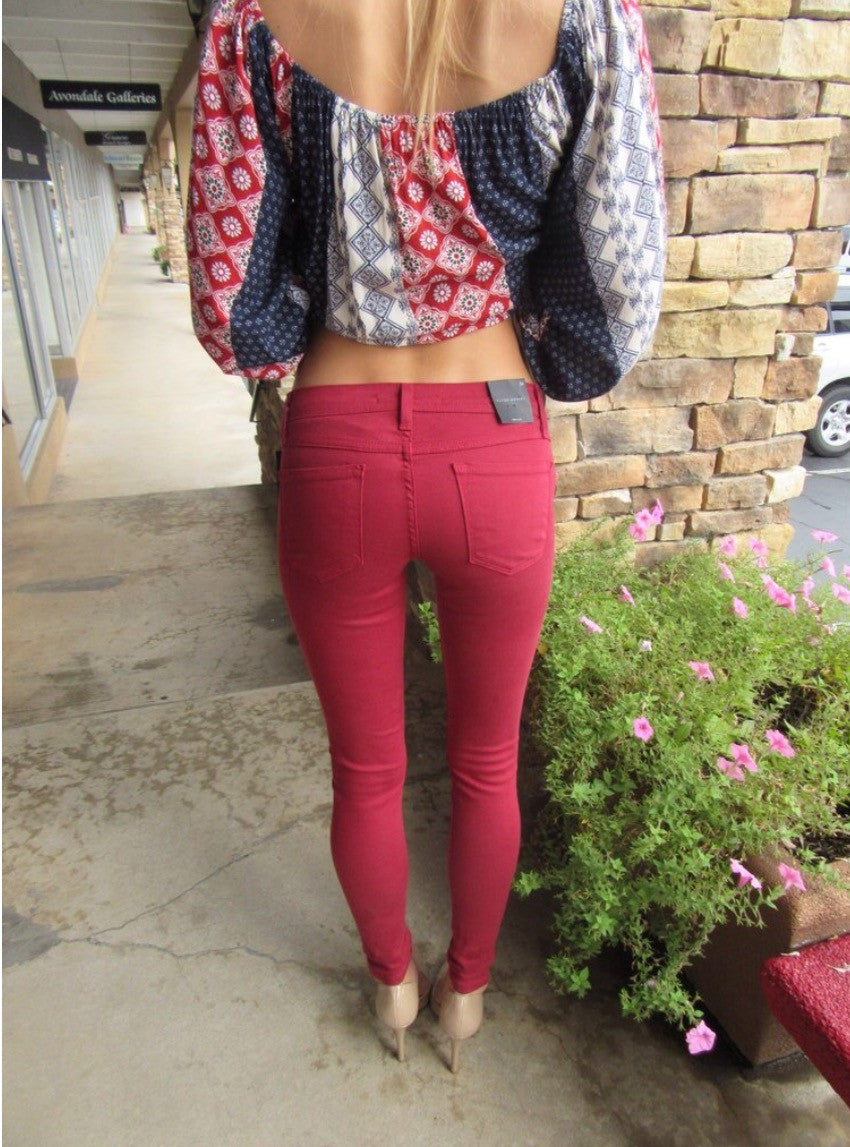 *FLYING MONKEY Stretch CHERRY Skinny Jeans