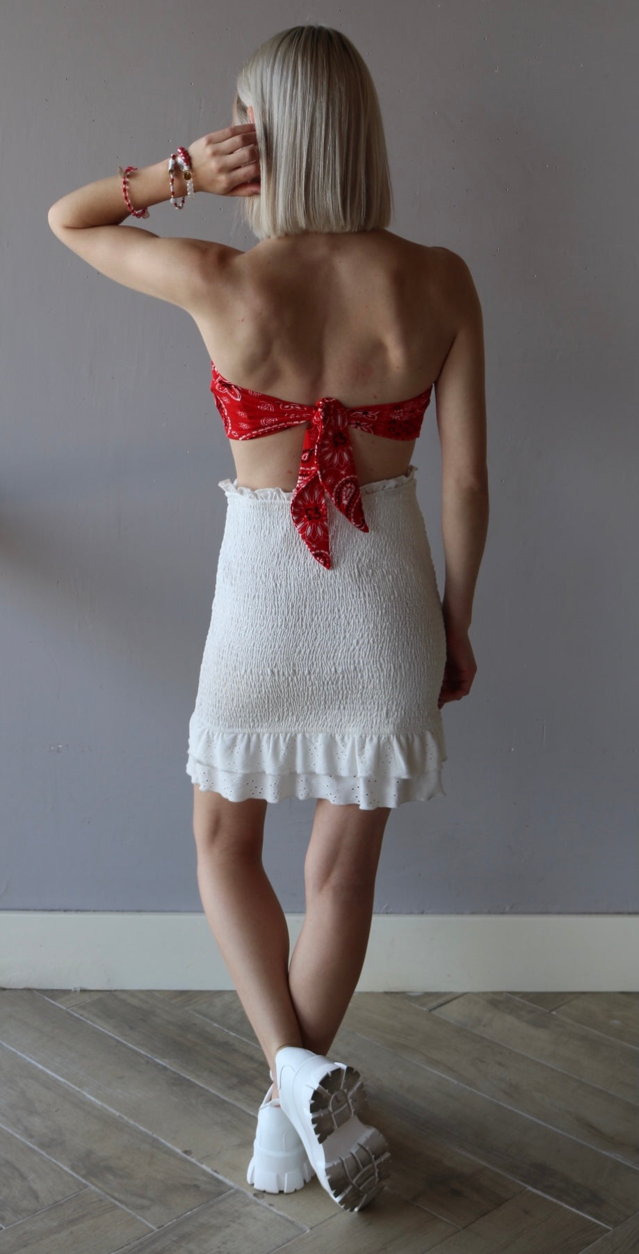 Paper Moon Liberty Bandana Print V~Hem Crop Top