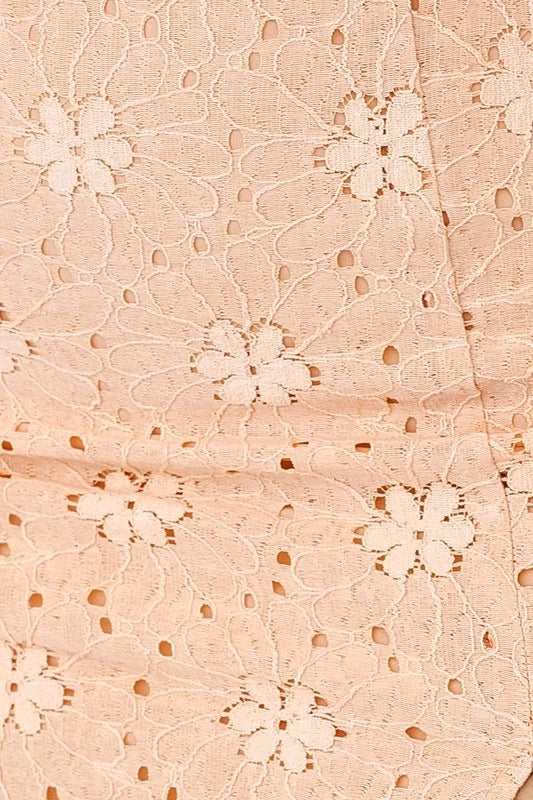 STEP BACK Eyelet Lace CapSleeve Top