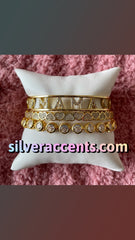 BRACHA Gold/CZ HEARTFELT Pave Hearts Hinge Bracelet