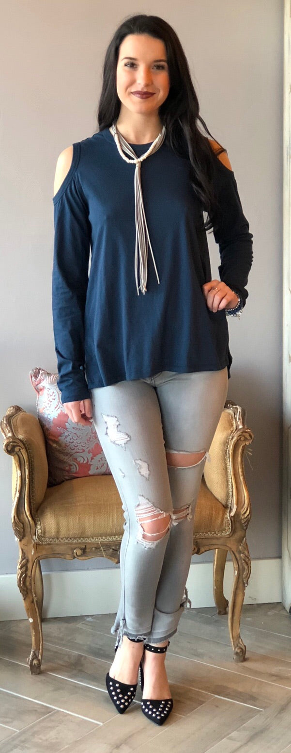 BOBI ColdShoulder NEWCASTLE LightWeight Jersey Top