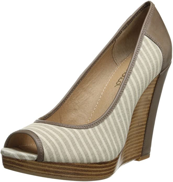 SPLENDID Stripe BEVERLY Peeptoe Wedge Sandal
