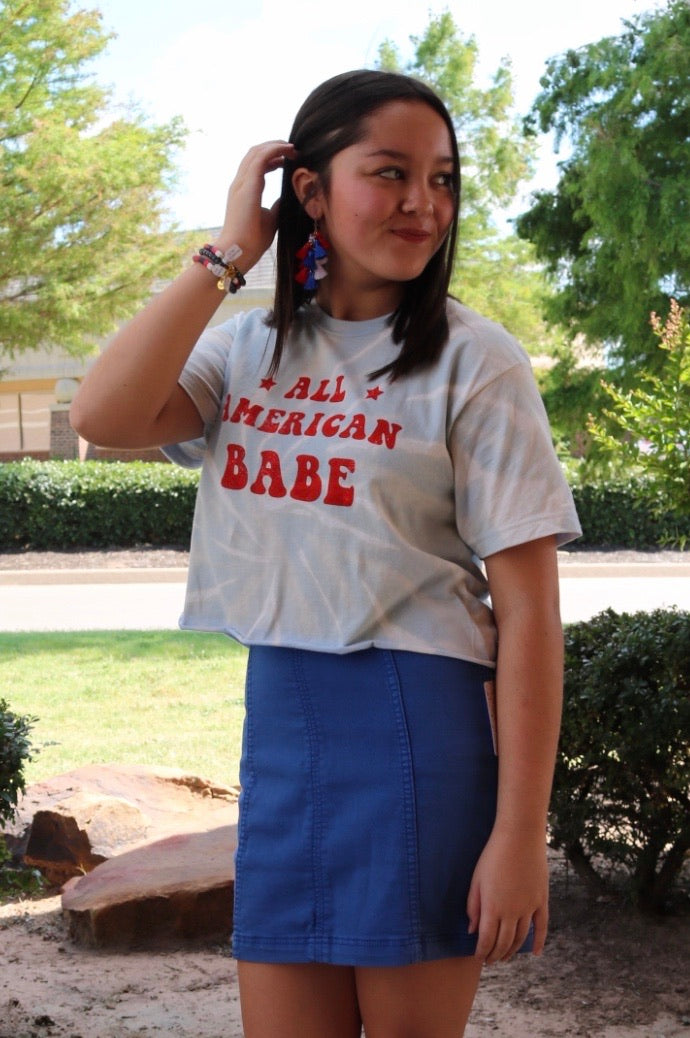 MH Patriotic Tie Dye Crop Tee
