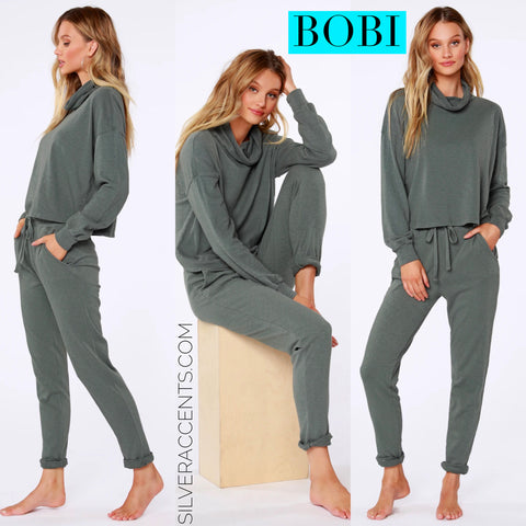 BOBI Sustainable Terry ELEVATE SlubKnit MockNeck Top