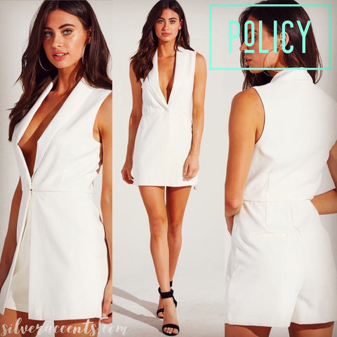 POLICY Sleeveless Blazer Short Romper