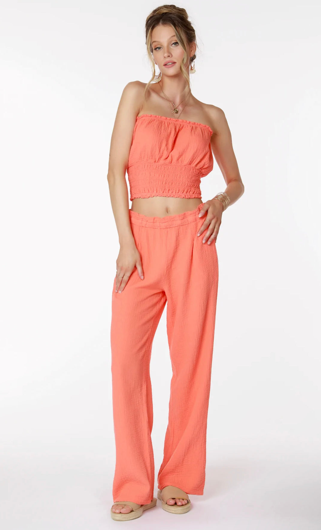 BOBI PaperBag Waist JOURNEY Wide Leg Pant