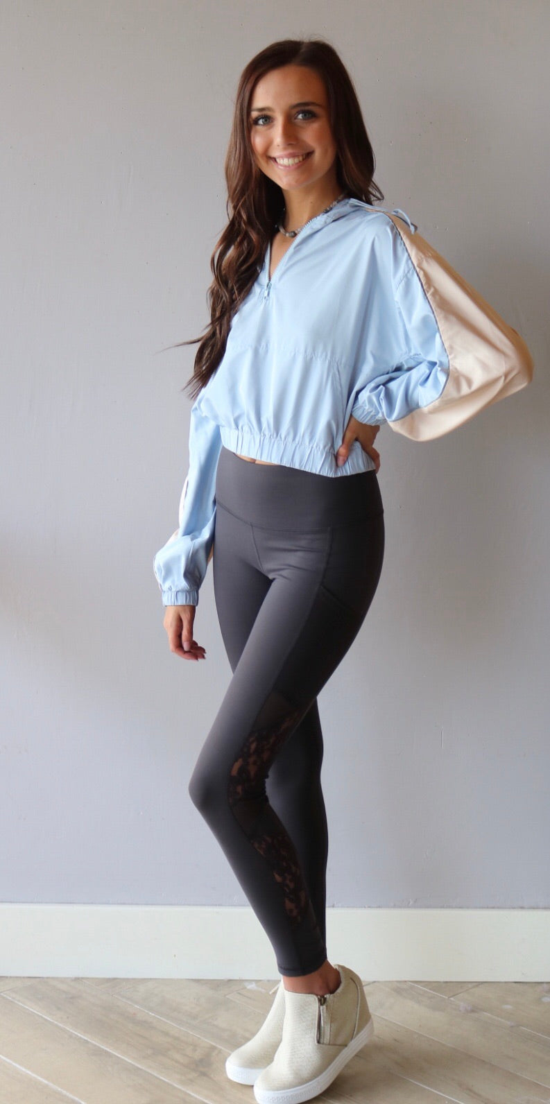 MURPHY ColorBlock WaistCrop Windbreaker Jacket