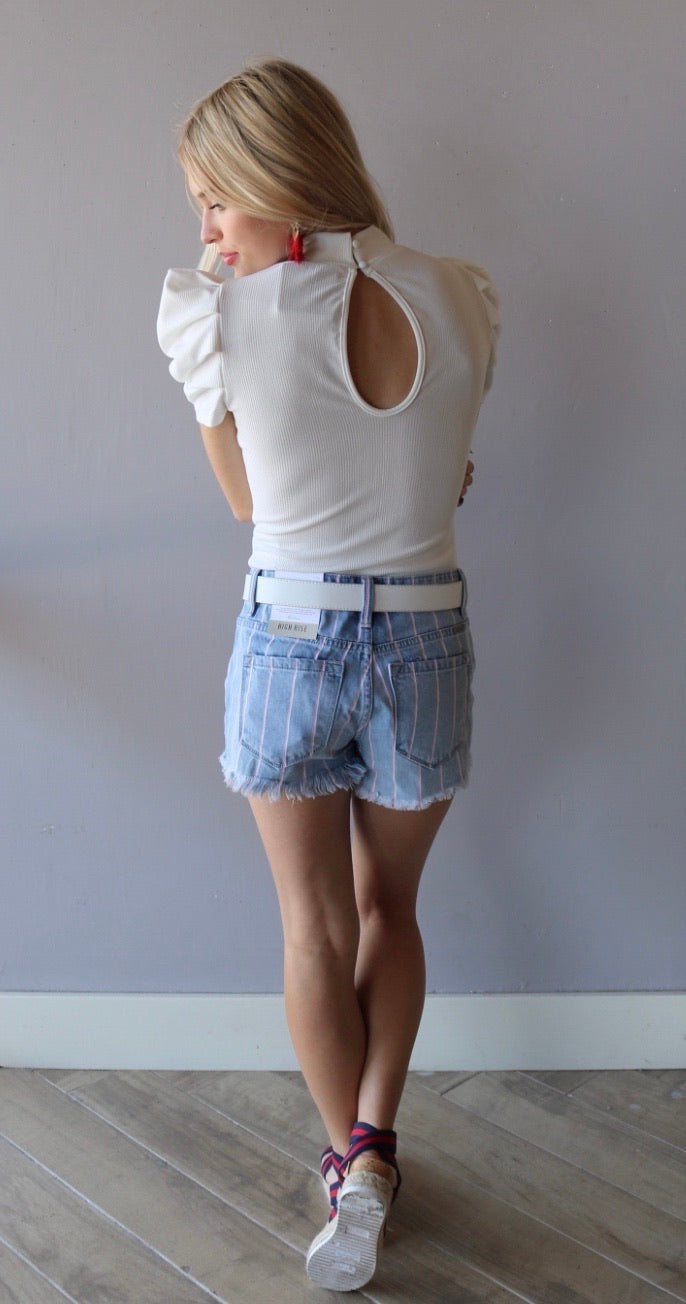 EXPO PuffSleeve MockNeck Bodysuit