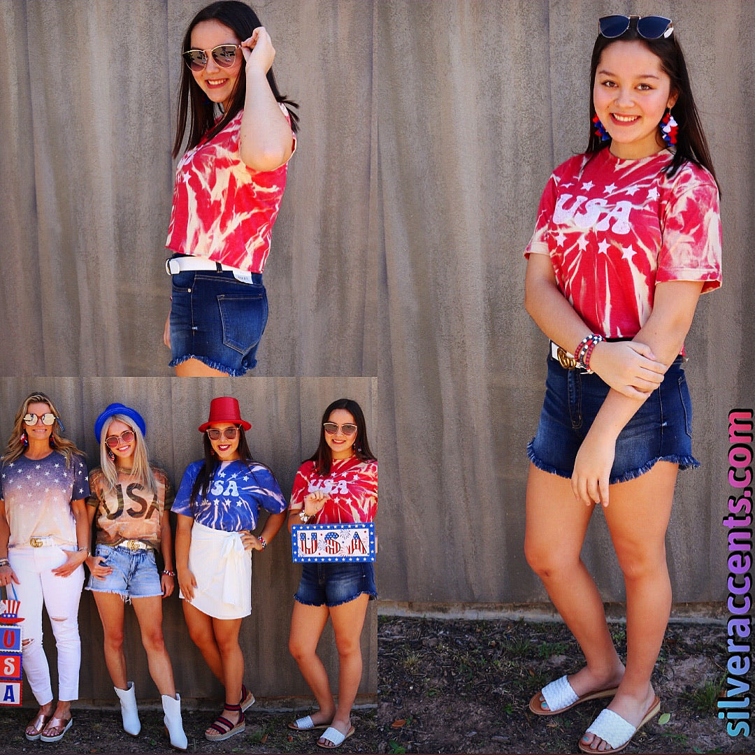 MH Patriotic Tie Dye Crop Tee