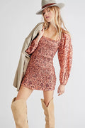 FREE PEOPLE Floral SMOCK IT TO ME Mini Dress