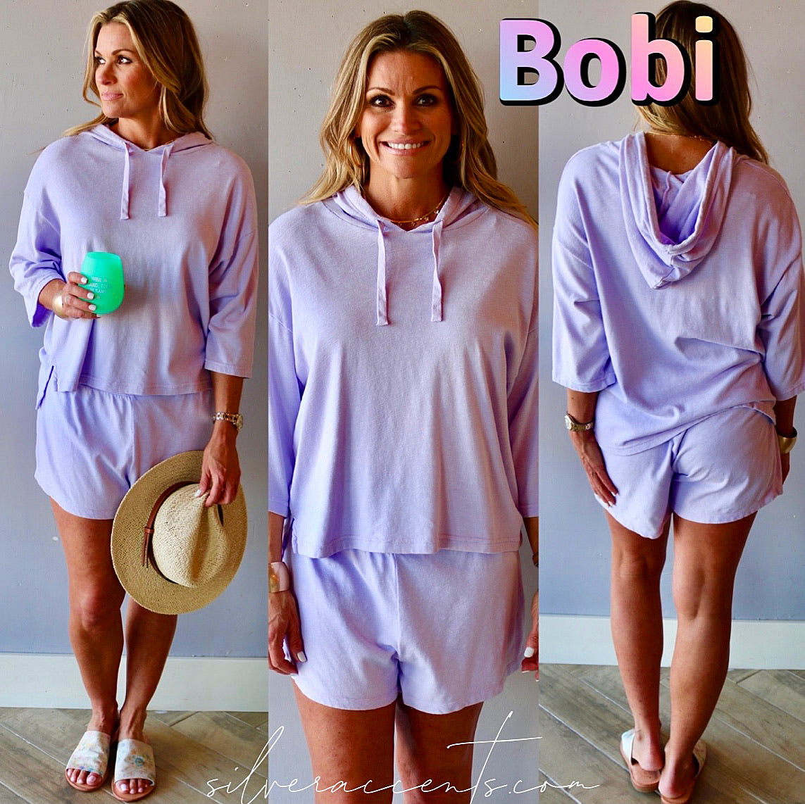 BOBI Sustainable Slub ADMIRE 3/4 Sleeve Hoodie