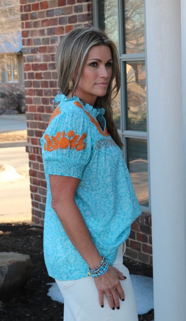 SISTER MARY Embroidered CAMILA Top