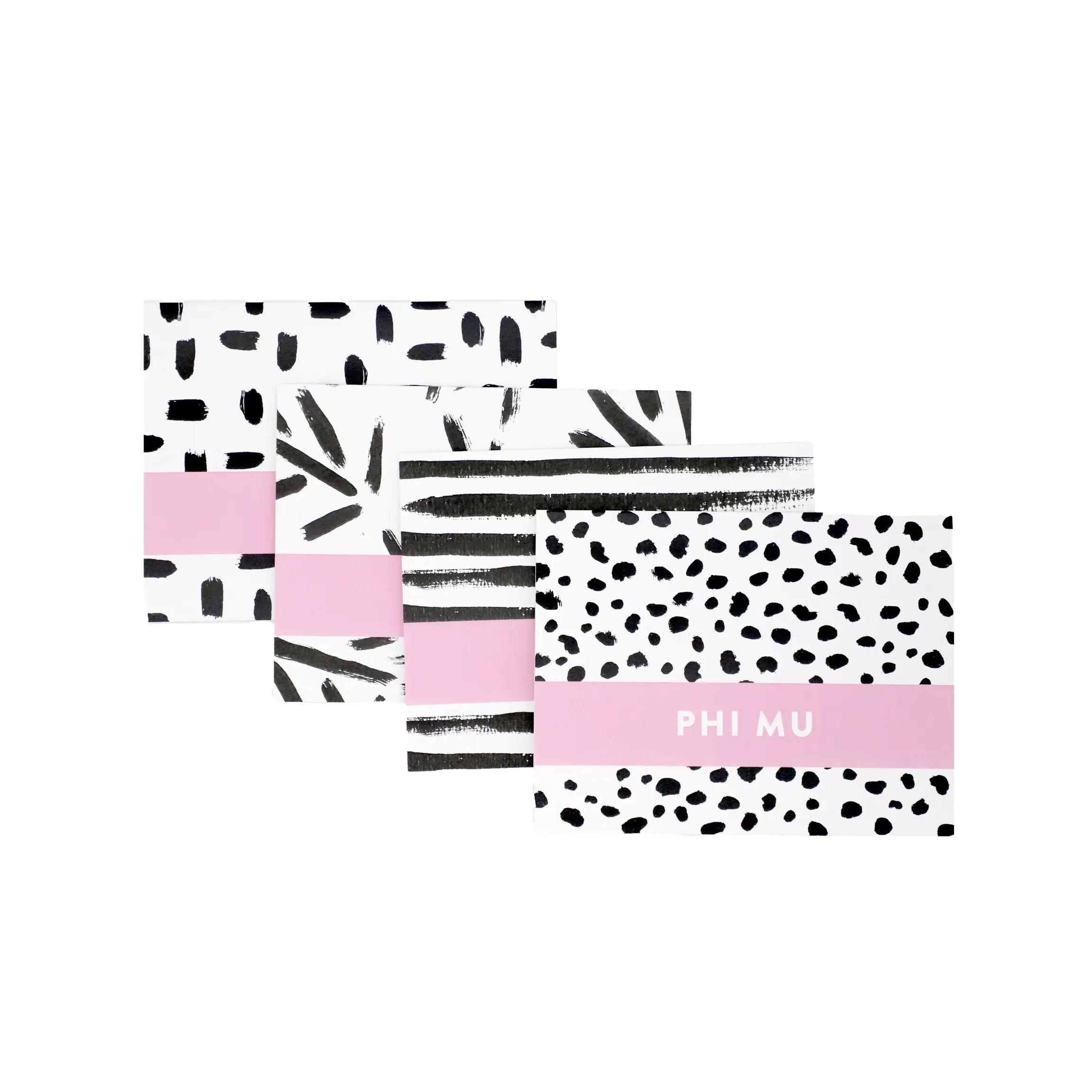 MS 8pc Sorority PATTERNED Greek Chic Notecards/Envelopes