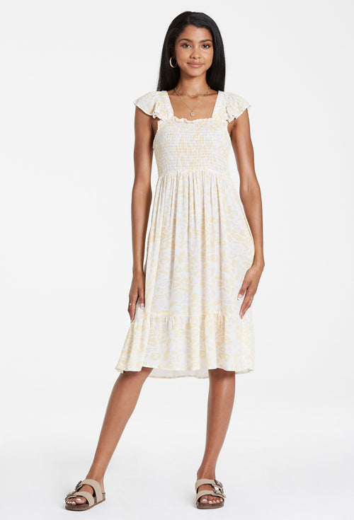 *DEAR JOHN Printed JORDAN Ruffle Sleeve Dress