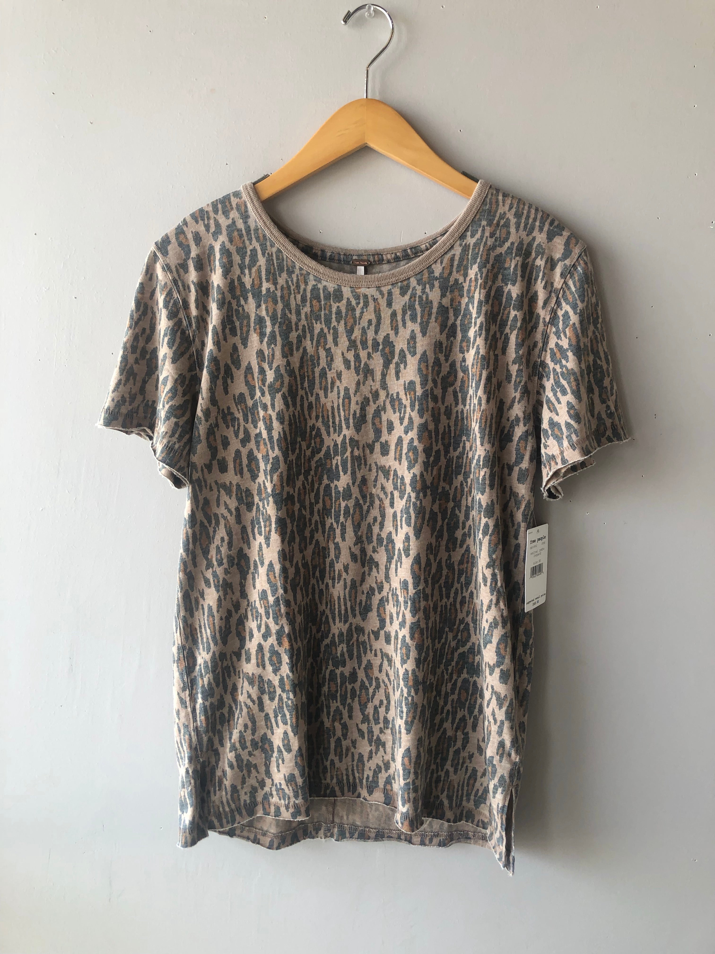 FREE PEOPLE Print TOURIST CrewNeck Tee Top