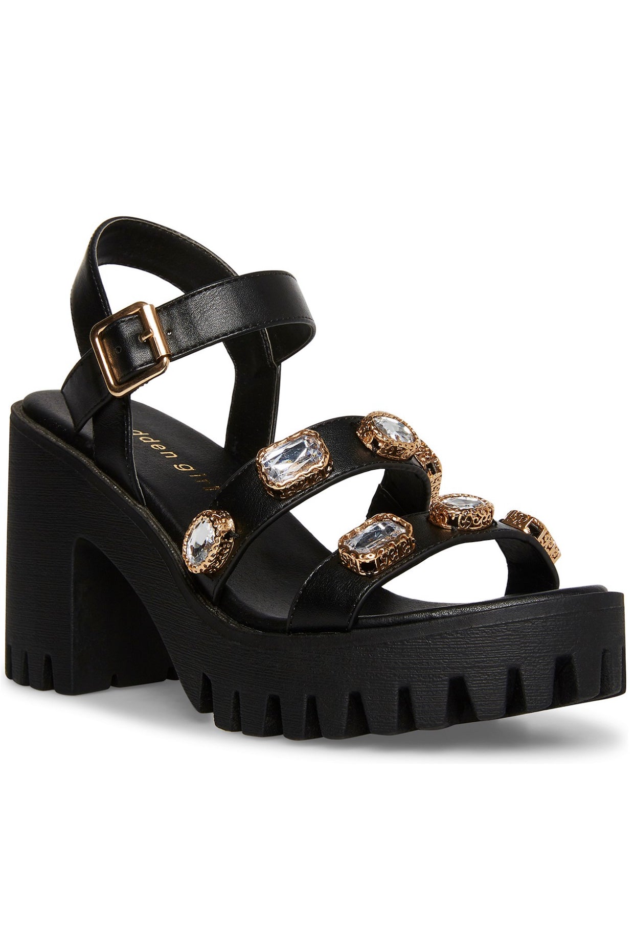 MADDEN GIRL Rhinestone STUNNING Lug Sole Sandals