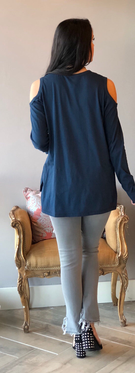 BOBI ColdShoulder NEWCASTLE LightWeight Jersey Top