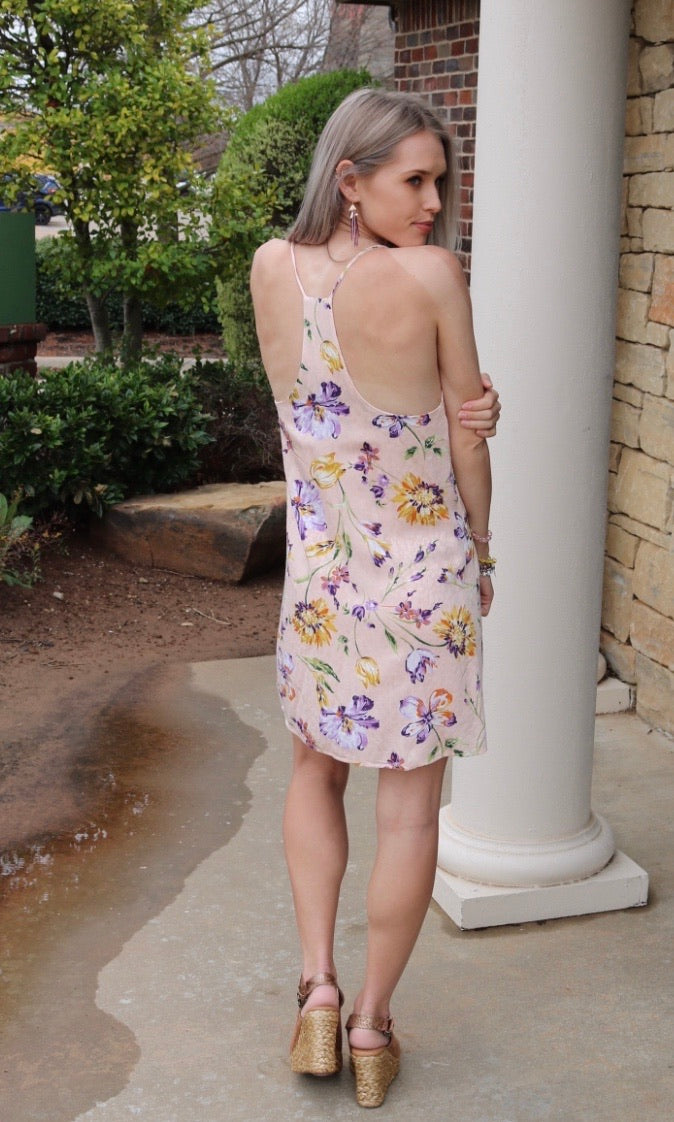 ABBOTT Floral Leopard Embossed Racer Back Sundress