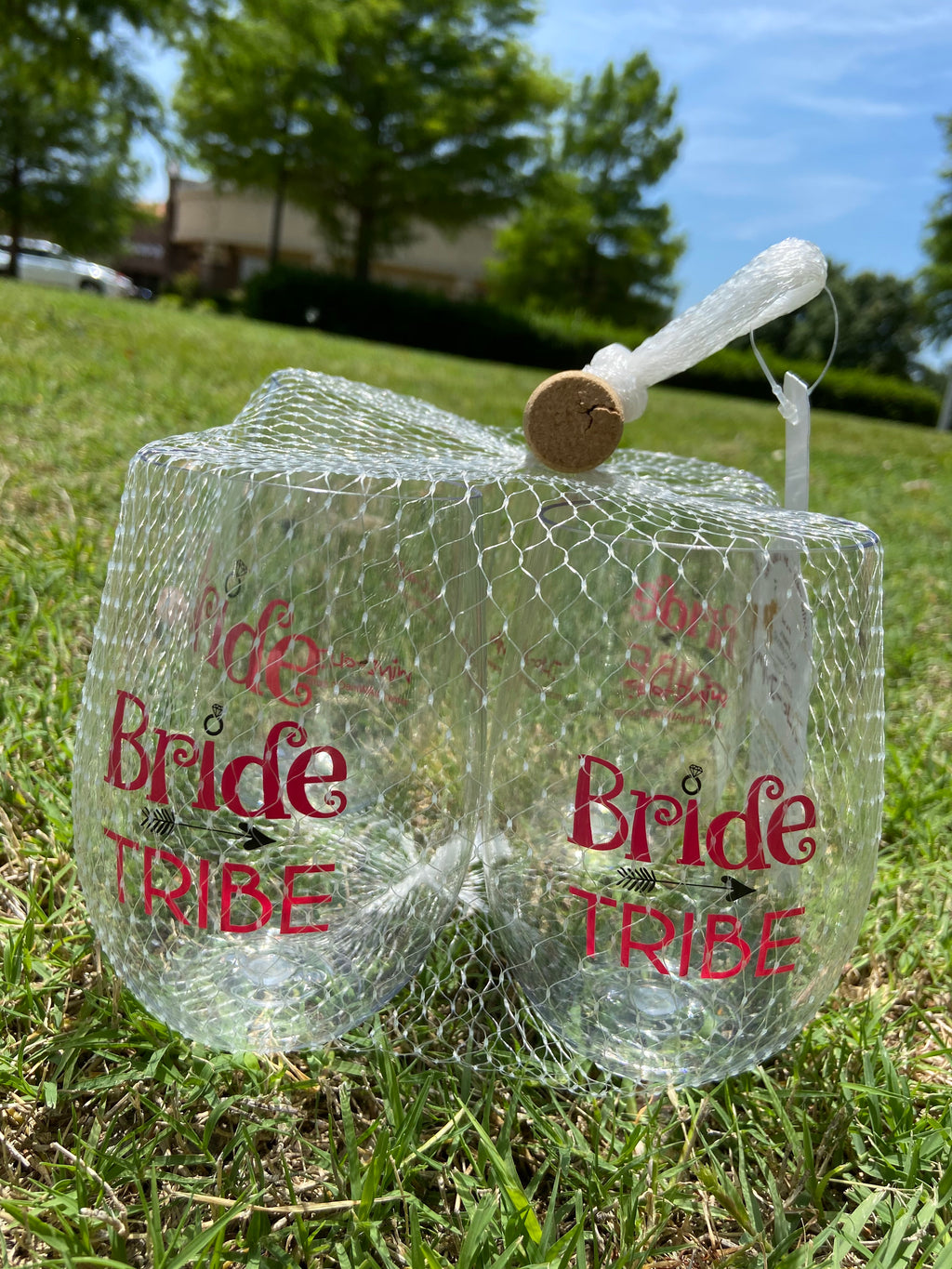 4 PACK Designer Shatterproof Logo Stemless Wine Glasses