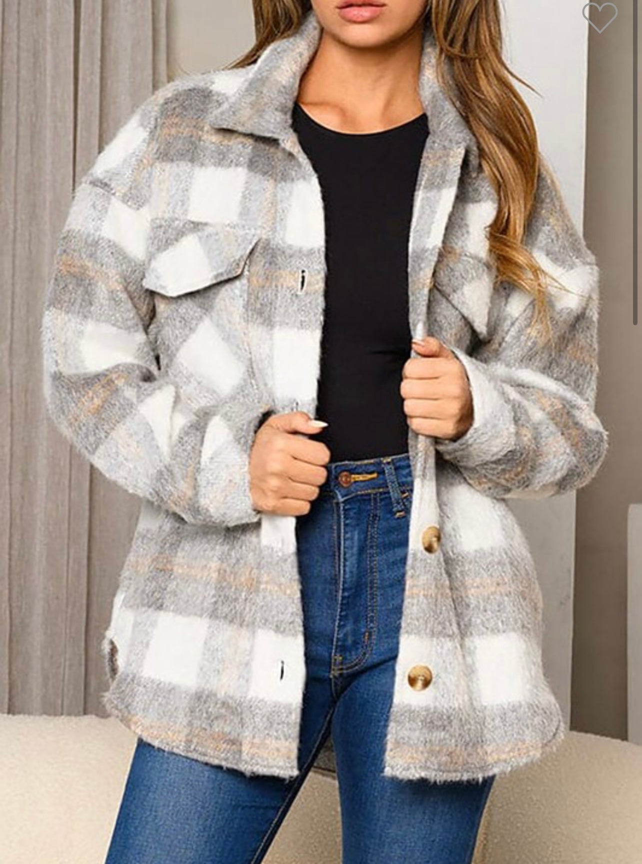 FLURRY Plaid ButtonDown Shacket