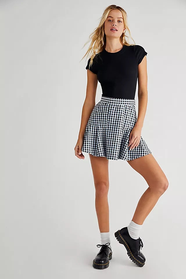 FREE PEOPLE Pleated HONEY PLAID Skirt