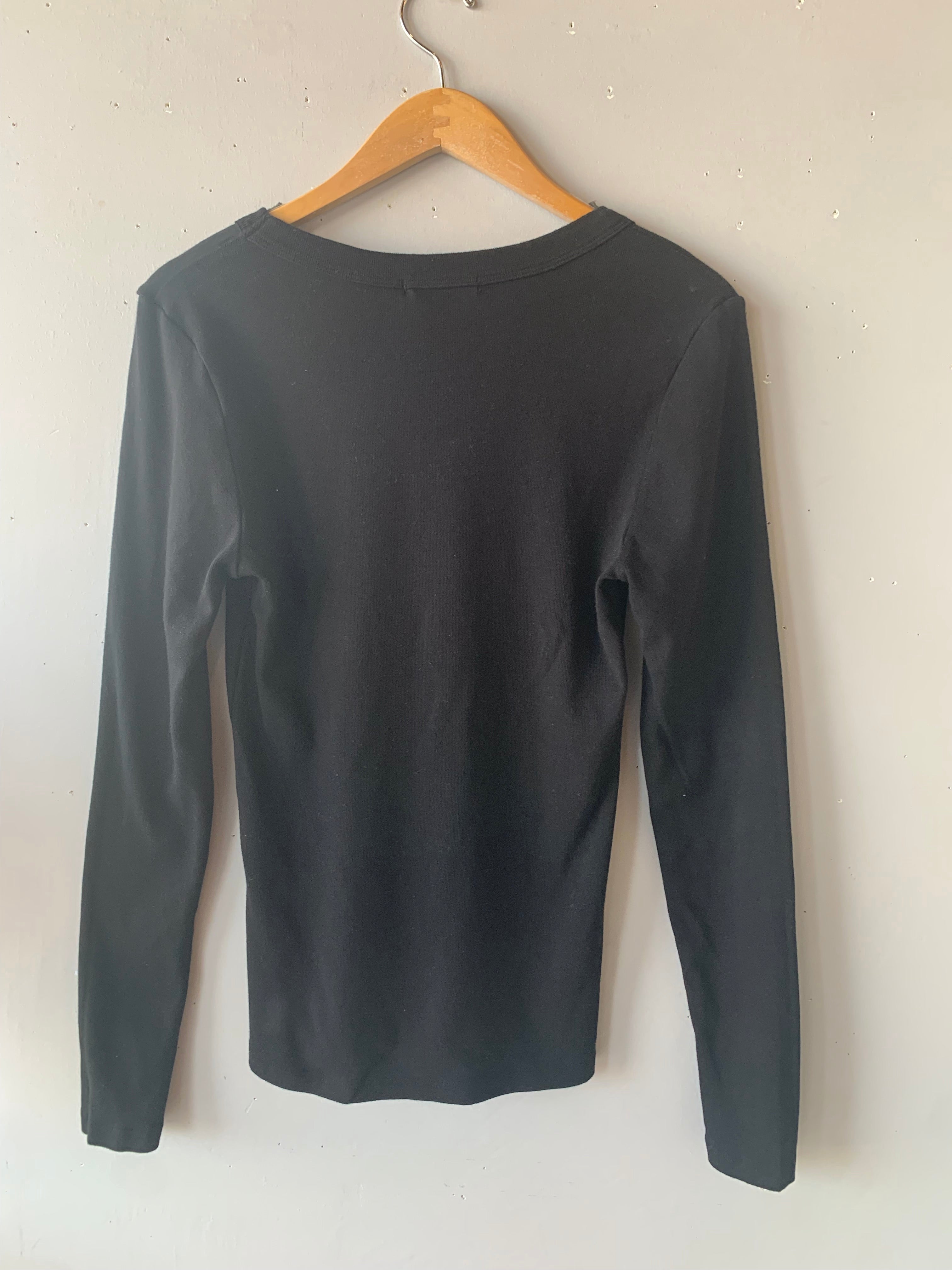 MICHAEL STARS V~Neck LAYLA 1 x 1 RibKnit Tee