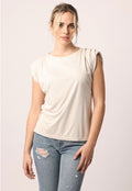 ANOTHER LOVE Pleated Shoulder Pad SIRI Tank Top