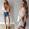 FREE PEOPLE Crochet V-Neck CROSS COUNTRY Top