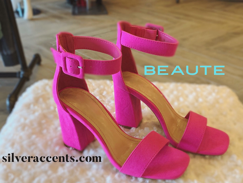 BEAUTE AnkleStrap BlockHeel Sandal Shoe