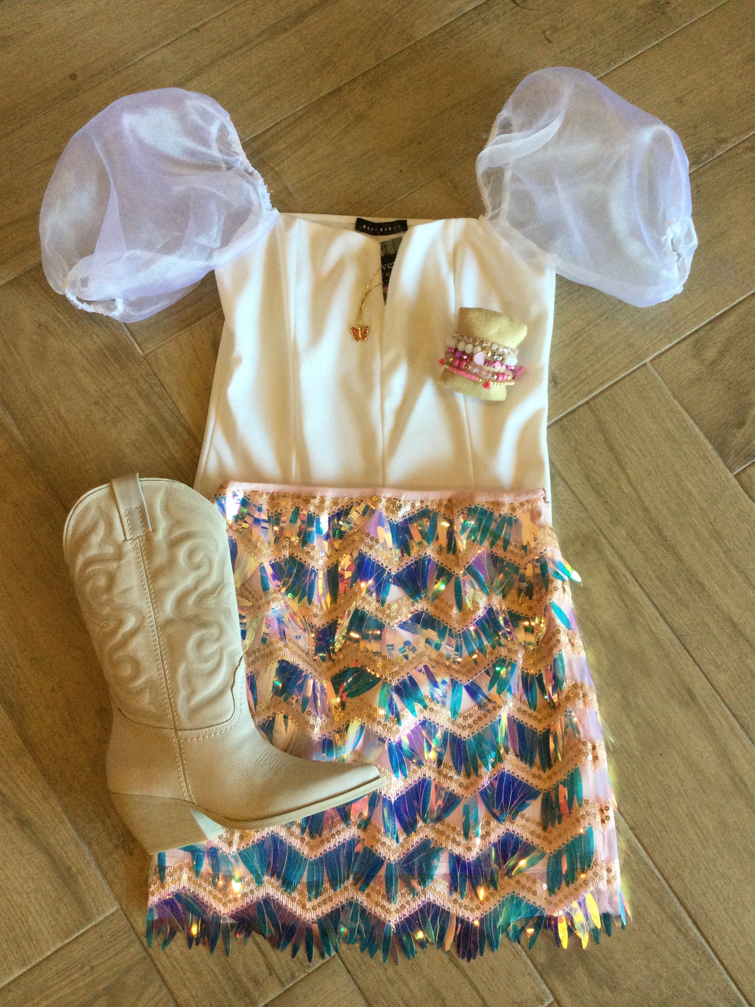 SOIRÉE Iridescent Paillette Sequin Skirt