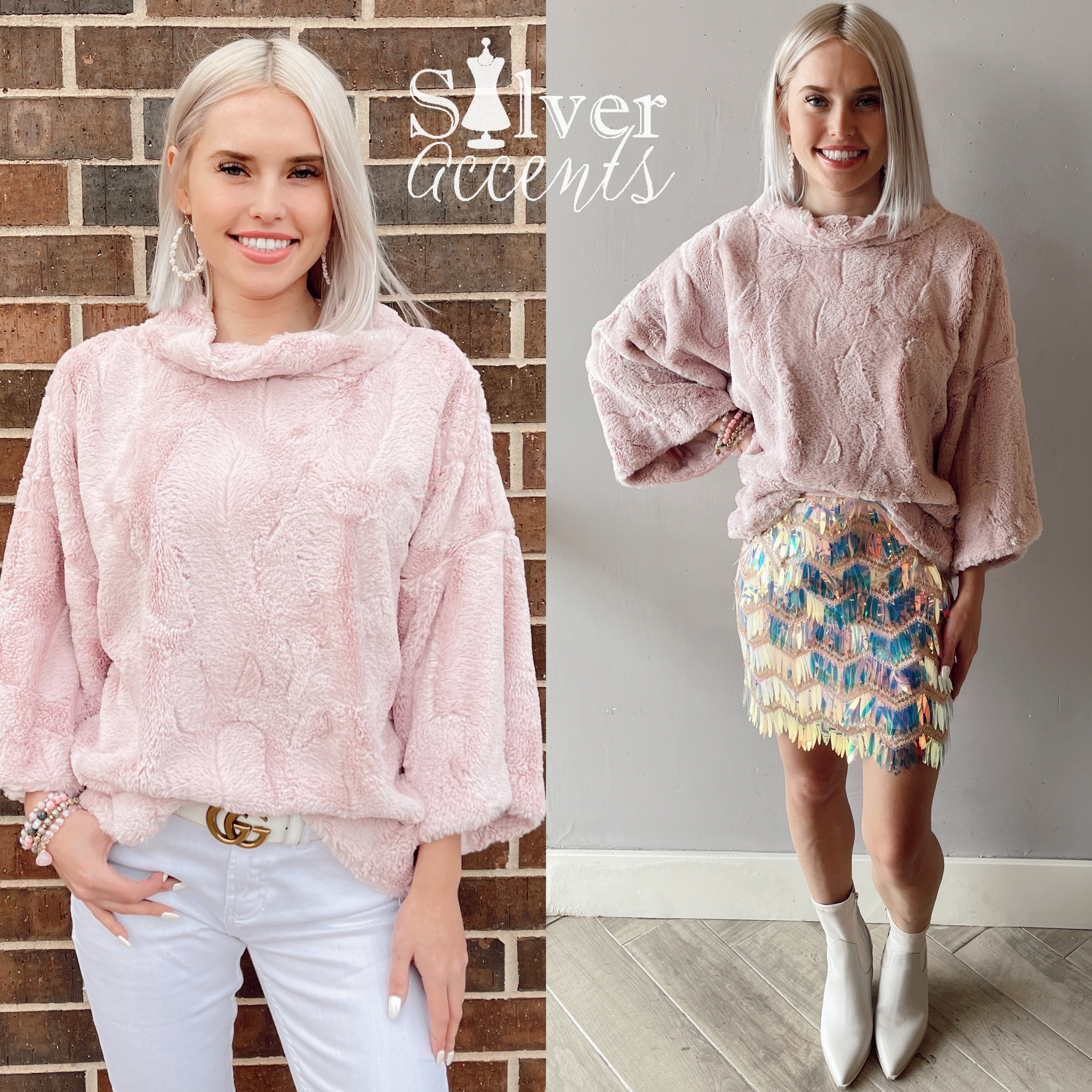 IVY JANE Fur CHARLOTTE Poncho Top