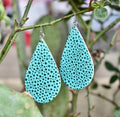 OSTRICH LEATHER Teardrop Earrings