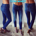 FLYING MONKEY HiRise JANEIRO BLUE Sanded Ankle Skinny Jean