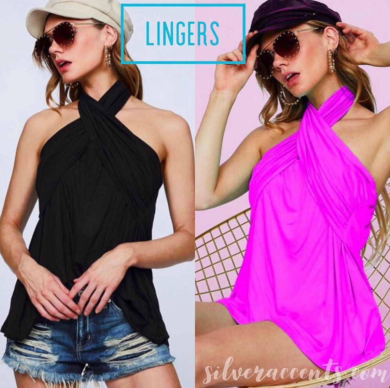 Bibi LINGERS CrossNeck Halter Tube JerseyKnit Top
